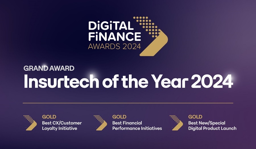 Banner με τα Digital Finance Awards 2024 που κέρδισε το COSMOTE Insurance